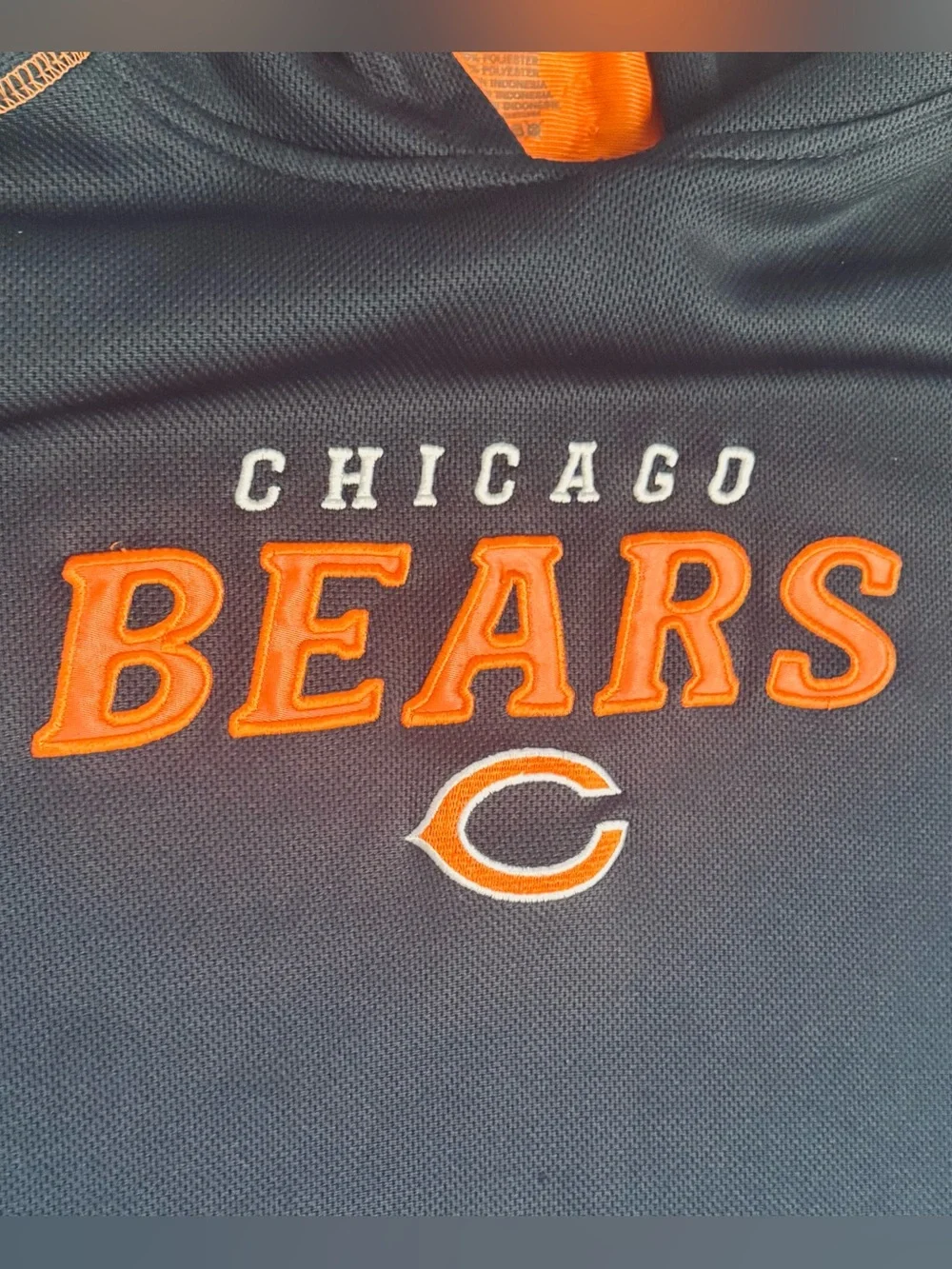 Chicago Bears Reebok navy nfl football hoodie pullover embroidered men’s Sz XXL